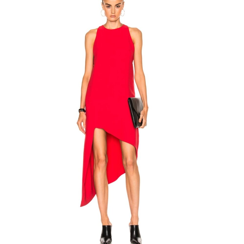 IRO Hamlin Asymmetrical Dress in Red Size 38 (US 6)
